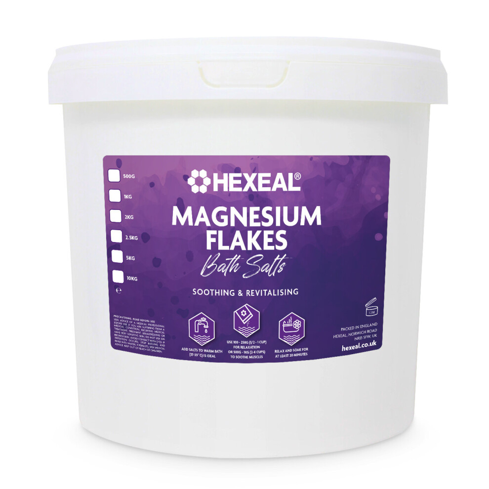 Hexeal Magnesium Flakes | 5Kg Bucket | 100% Pure | Magnesium Chloride