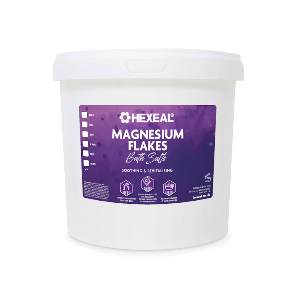 Hexeal Magnesium Flakes | 2.5Kg Bucket | 100% Pure | Magnesium Chloride