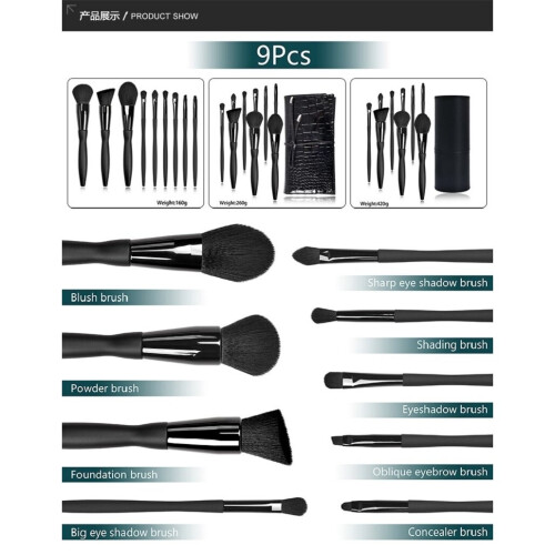 9 wool fiber foundation eyeshadow brushes 2