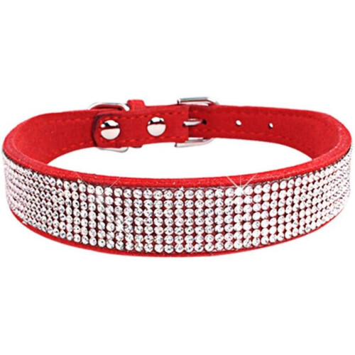 PIMAODOG Pimaodog Rhinestone Dog Collar, Cute Dazzling Sparkling Soft