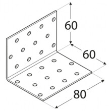 Galvanised Steel Angle Bracket 2mm Heavy Duty L Corner Brace 90 Degree Timber Joint