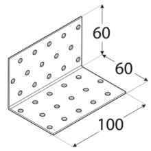 Galvanised Steel Angle Bracket 2mm Heavy Duty L Corner Brace 90 Degree Timber Joint