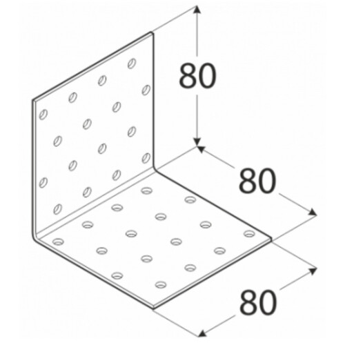 Galvanised Steel Angle Bracket 2mm Heavy Duty L Corner Brace 90 Degree Timber Joint