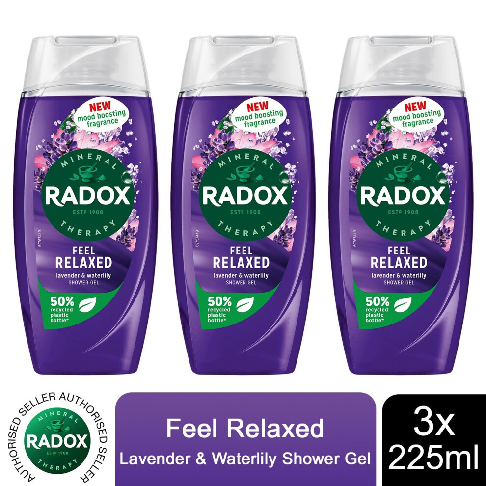 Radox Mineral Therapy Shower Gel Feel Relaxed With Lavender & Waterlily, 225Ml - 3 - Image 4