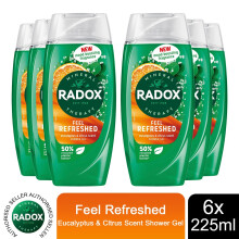 (Buy 6 - Feel Refreshed) Radox Mineral Therapy Shower Gel - 225ml