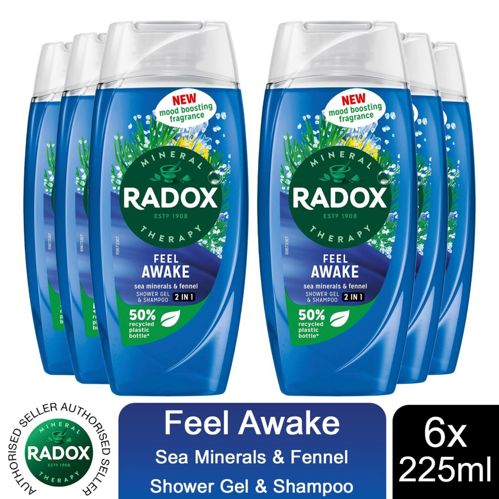 (Buy 6 - Feel Awake) Radox Mineral Therapy Shower Gel - 225ml