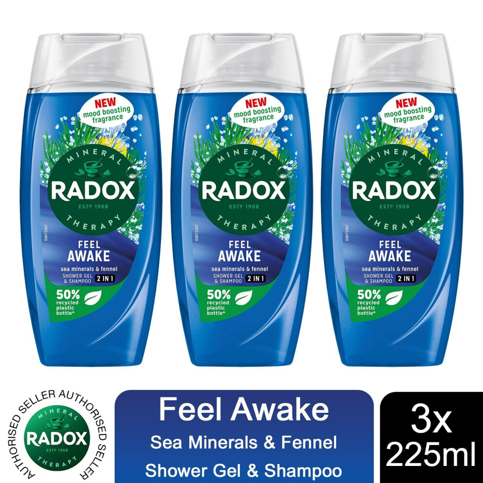 (Buy 3 - Feel Awake) Radox Mineral Therapy Shower Gel - 225ml