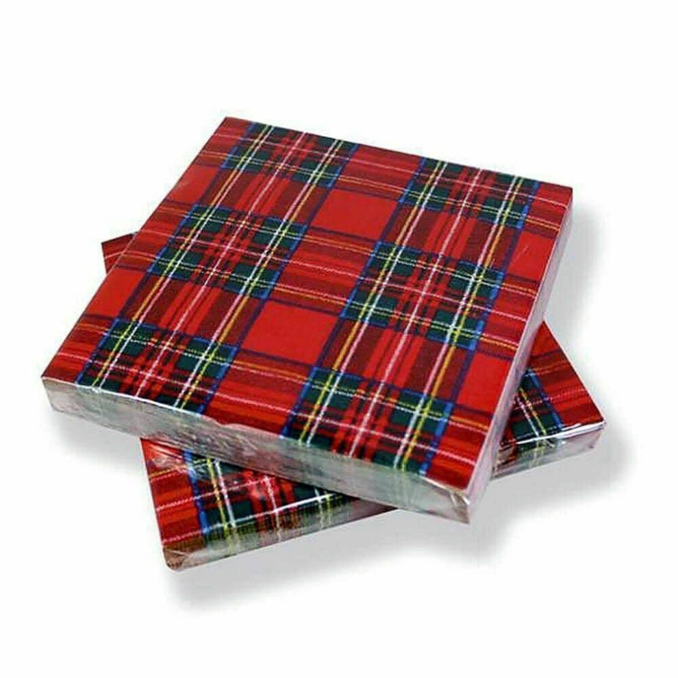 Braw Clans Tartans Royal Stewart Tartan Paper Napkins Red