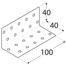 (4, 40 x 40 Width: 100 mm) Angle Bracket Heavy Duty Galvanised Corner Brace 90 Degree Right Joist Timber Mending Plates T2mm