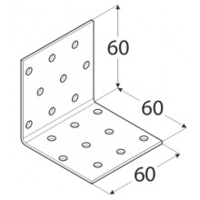 Galvanised Steel Angle Bracket 2mm Heavy Duty L Corner Brace 90 Degree Timber Joint