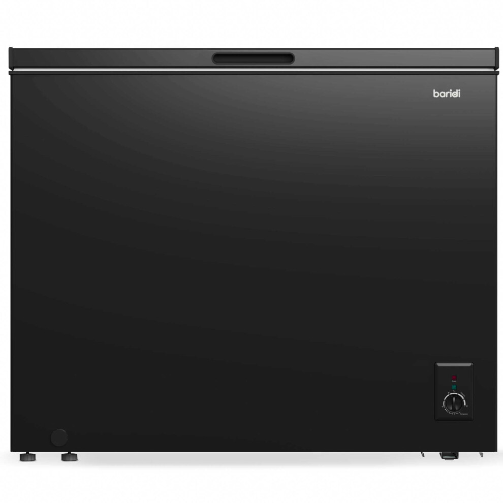 Dellonda Baridi Freestanding Chest Freezer, 199L, Garage And Outbuilding Safe, Adj. Thermostat, Black - Dh151