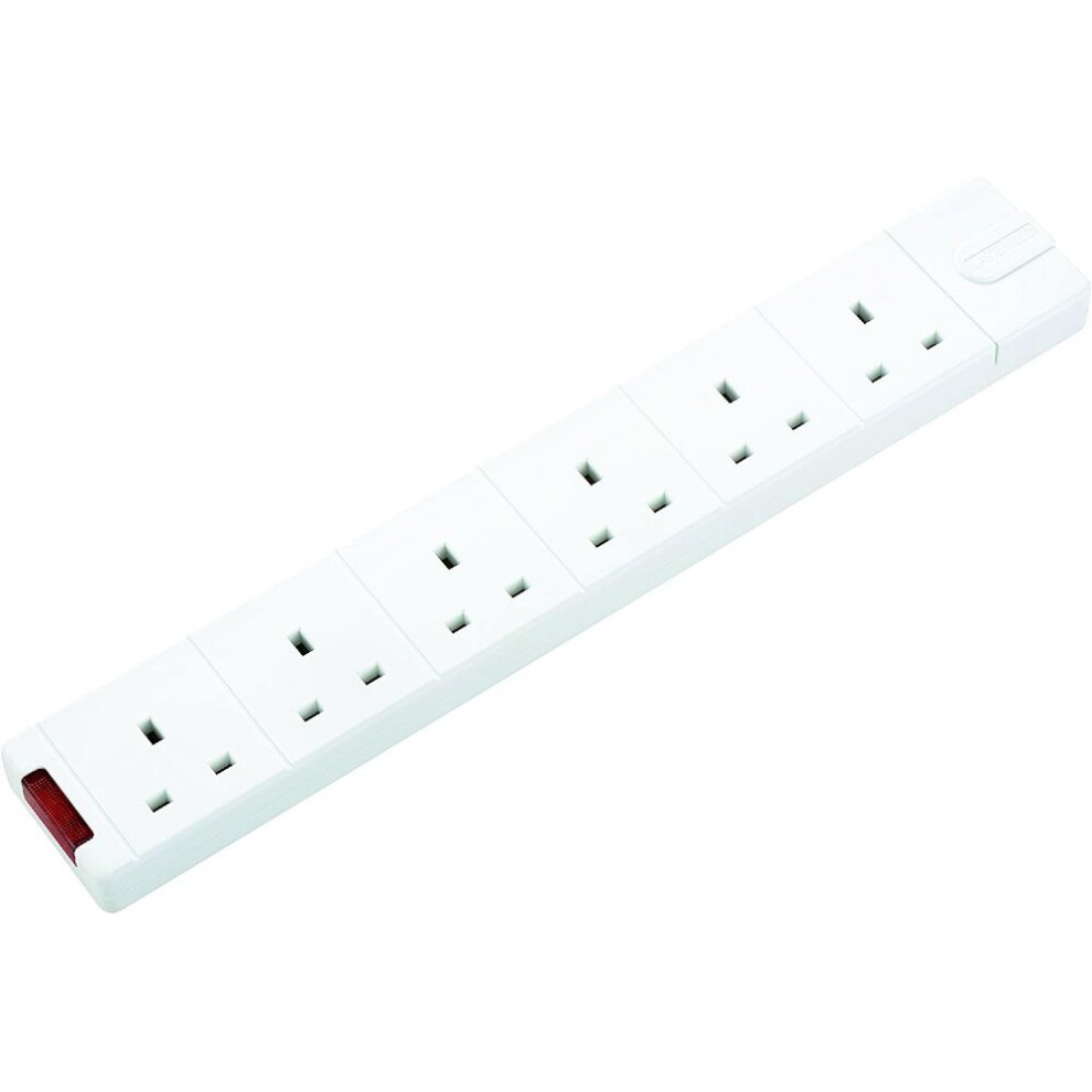Masterplug Sxg Trailing Socket With Neon Indicator 6 Gang 13 Amp 5015056031156