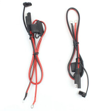 2Pcs Motorcycle Battery Charger Sae Charging Cable Sae Quick Disconnect Plug To 12V Ring Terminal Fuse