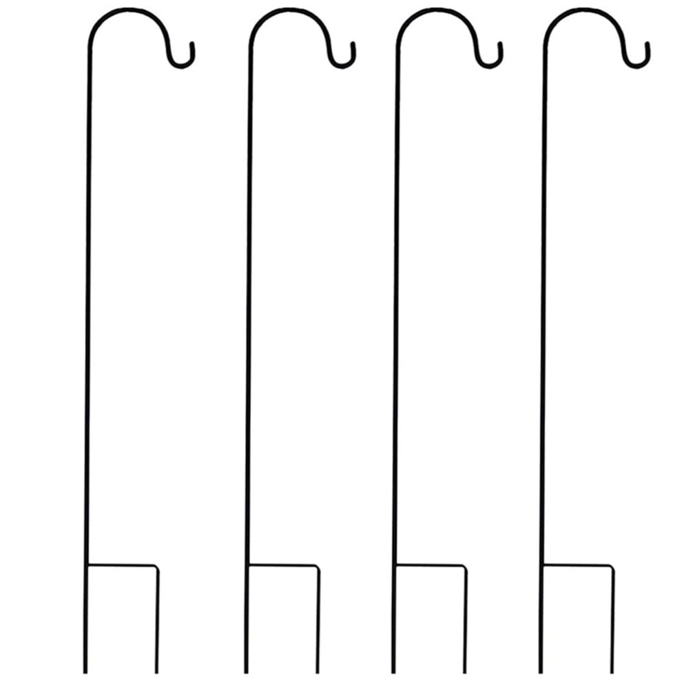 4X Hooks Rust Resistant Garden Stake Outdoor Metal Plant Stand Hanger Pole 120X10X1cm