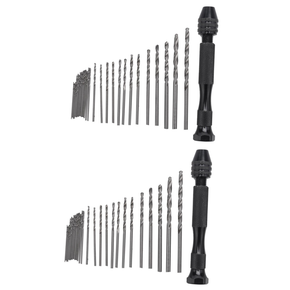 Hand Drill Bits Set 62Pcs Hand Drill Set Precision Pin Vise -Mini Twist Drill Bits For Wood, Delicate Manual Work 4762016914462