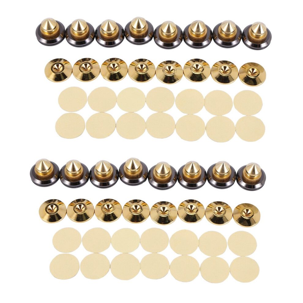 16 Set -Plated Speaker Spikes, Speaker Stands Cd Audio Subwoofer Amplifier Turntable Isolation Feet Golden 4762527066162