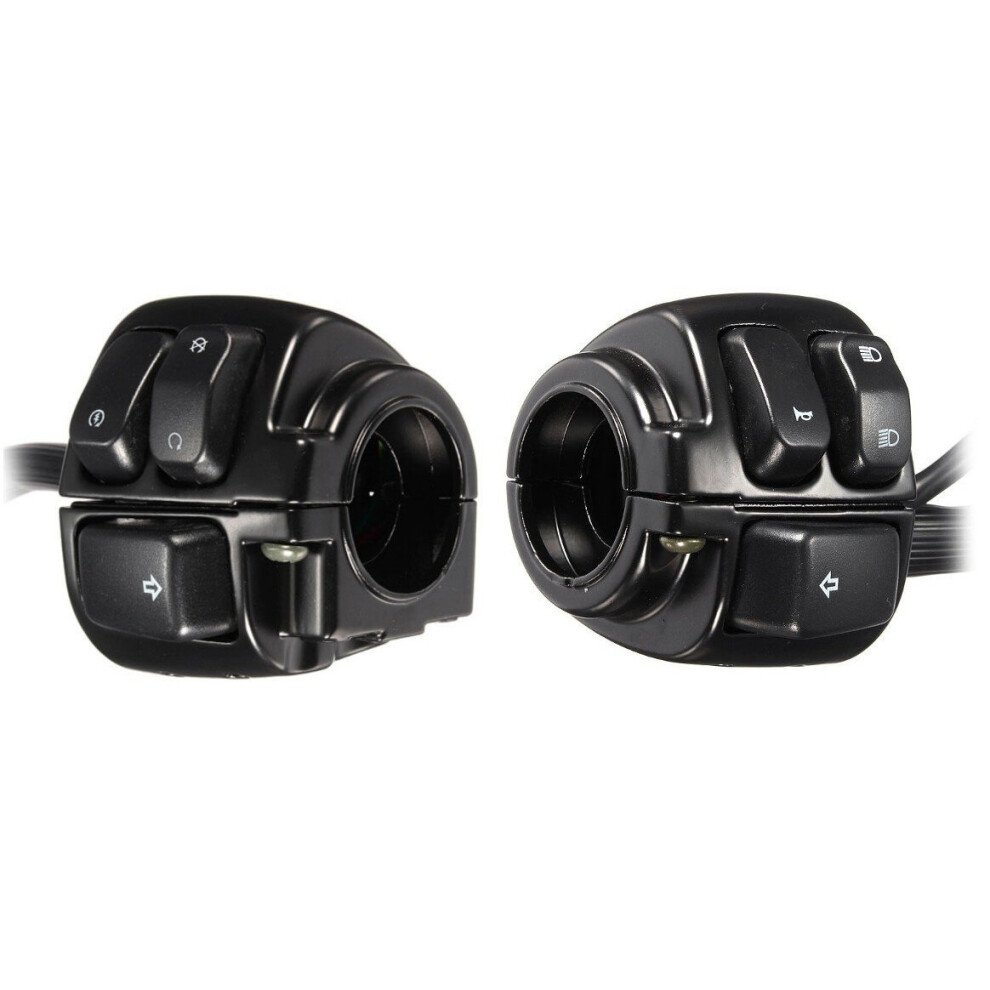 1 Pair Motorcycle Handlebar Control S Switch (25Mm) With Wiring Harness For Light 4762016996772