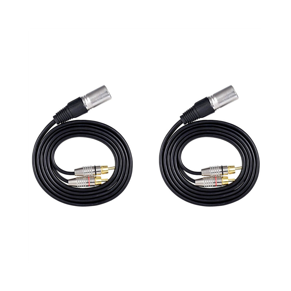 2 Xlr Male To 2 Rca Male Plug Stereo Audio Y Splitter Cord For Microphone Mixing Console Amplifier(1.5M) 4762016912512