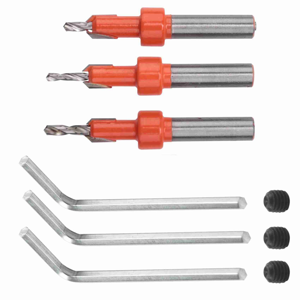 3 Pcs Countersink Drill Bit Set Wood Hole Drill Bit Timber Wood Working Drill Bits With Hex Key For Wood Screw Cutter 4762527072446
