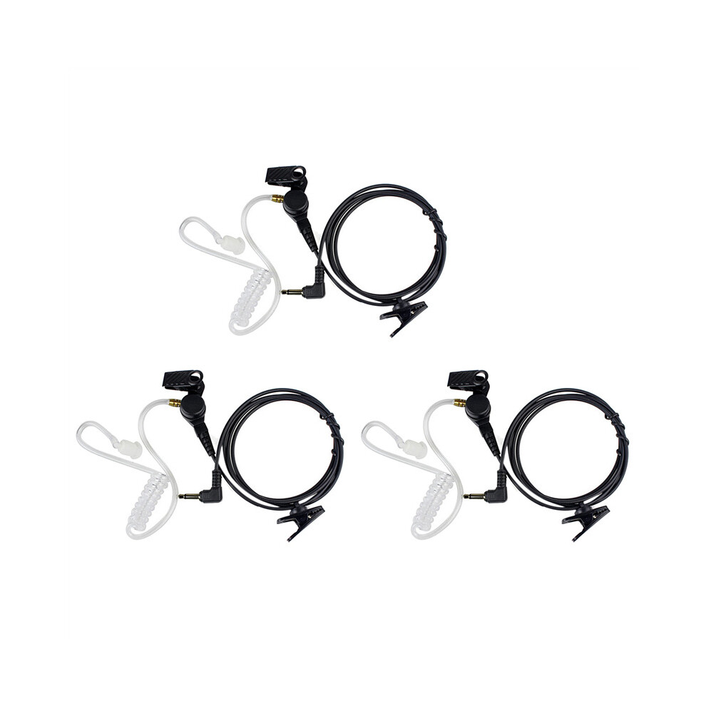 3X Straight Listen Only Transparent Flexible Acoustic Tube Earpiece 3.5Mm Earphone Headset Mono For Walkie-Talkie 4762016912437