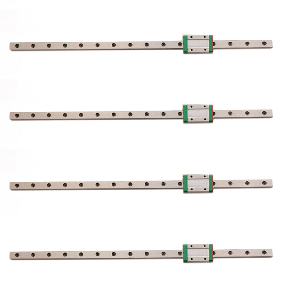 4Pcs 9mm Linear Guide Miniature Rail MGN9 400mm Linear Rail and 4 Pcs MGN9H Miniature Rail Slider 