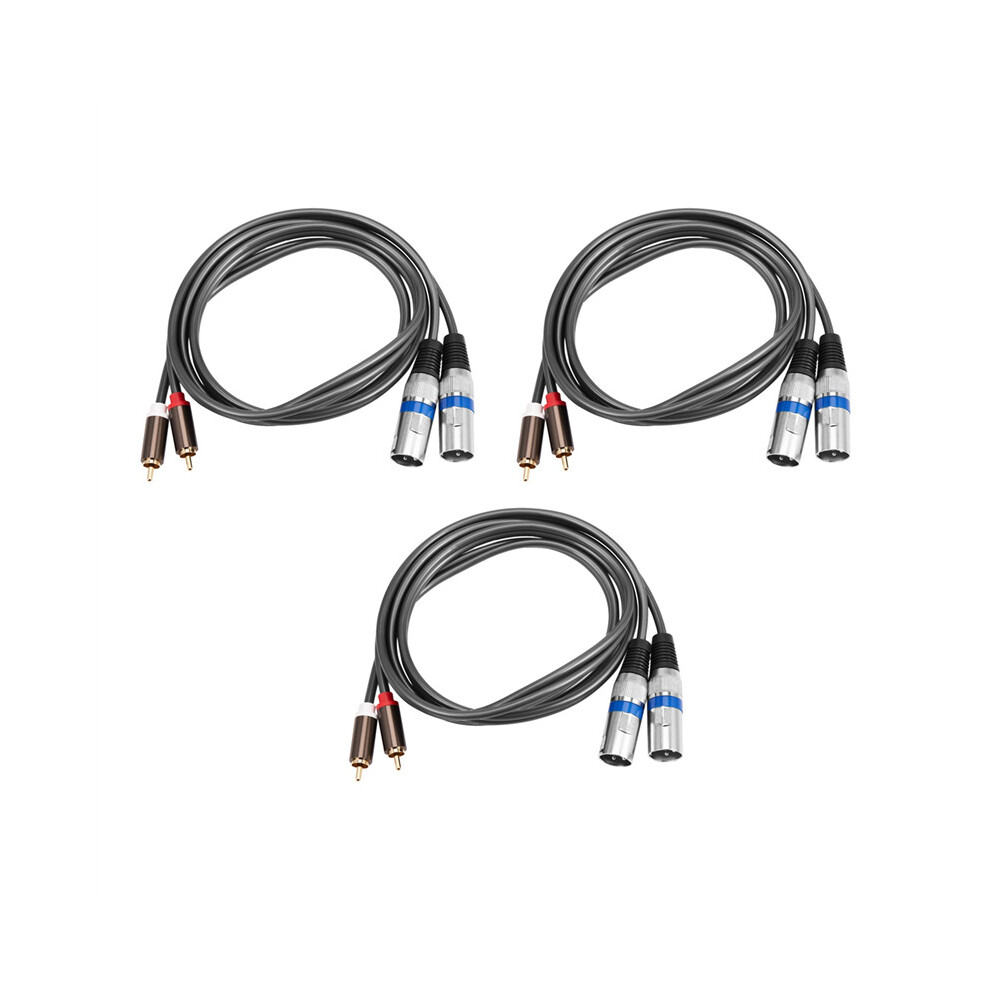 3X 1.5M Dual Rca Male To Xlr Male Cable 2 Xlr To 2 Rca Plug Adapter Hifi Stereo Audio Extension Cable For Speaker 4762016912376