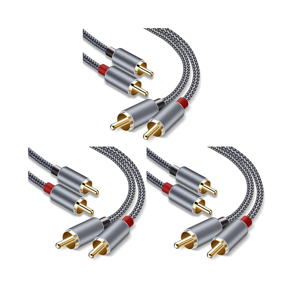 3X Rca Stereo Cable, [6Ft/1.8M, Dual Shielded -Plated] 2Rca Male To 2Rca Male Stereo Audio Cable Theater Gold 4762016912253