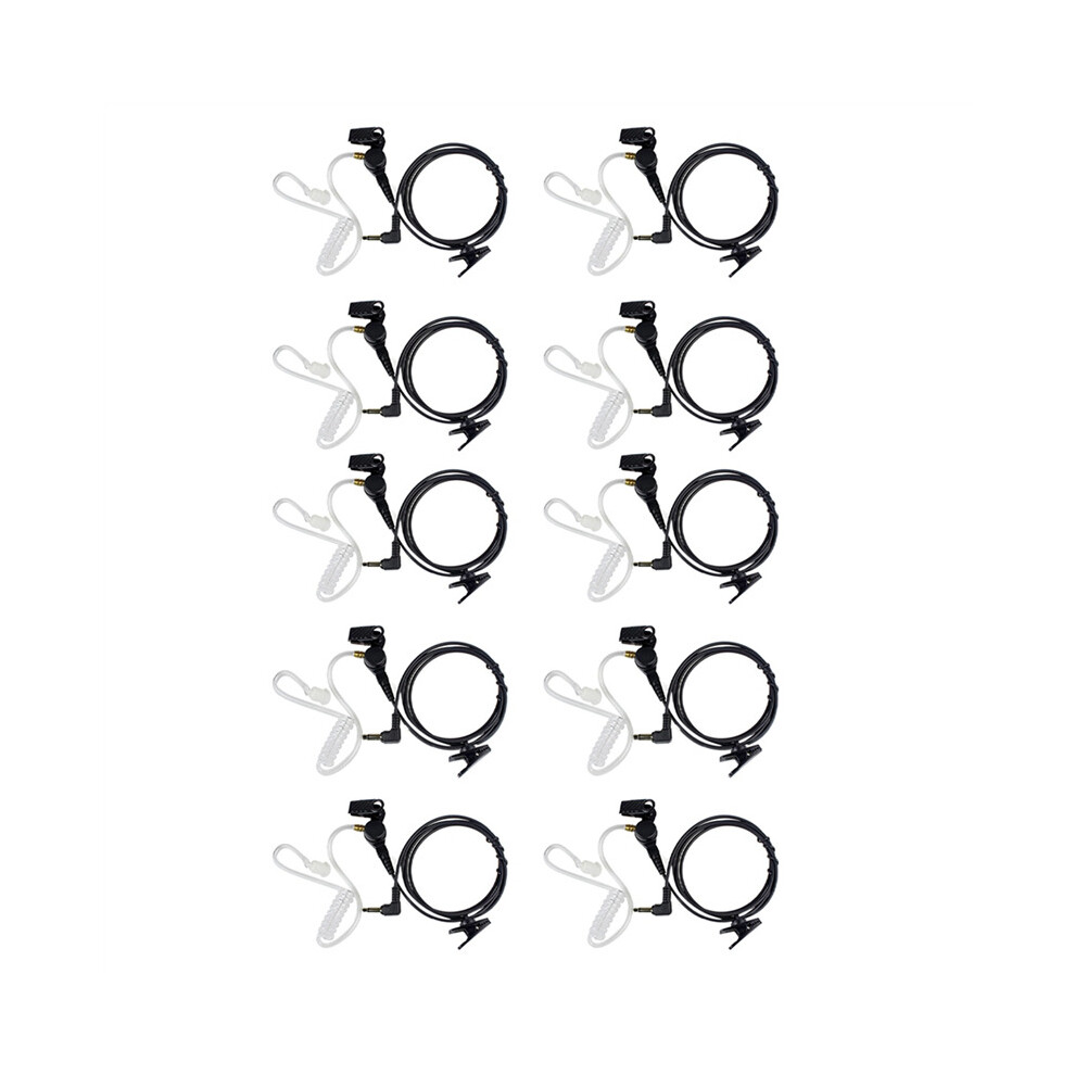 10X Straight Listen Only Transparent Flexible Acoustic Tube Earpiece 3.5Mm Earphone Headset Mono For Walkie-Talkie 4762016912116
