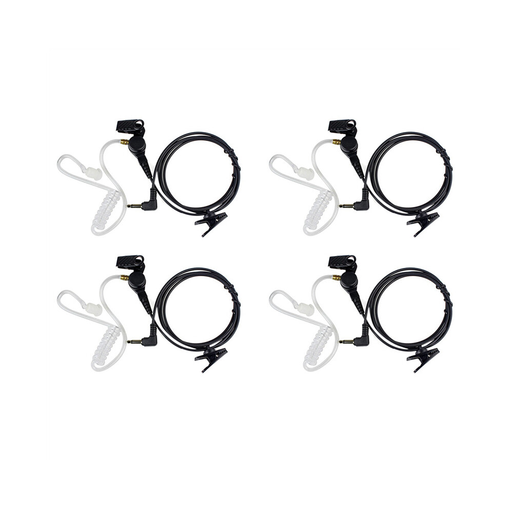 4X Straight Listen Only Transparent Flexible Acoustic Tube Earpiece 3.5Mm Earphone Headset Mono For Walkie-Talkie 4762016912123