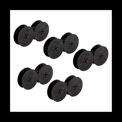 5Pcs Typewriter Ribbon Twin Spool Typewriter Ribbon Twin Spool Replacement Pack for Most Typewriter, Black