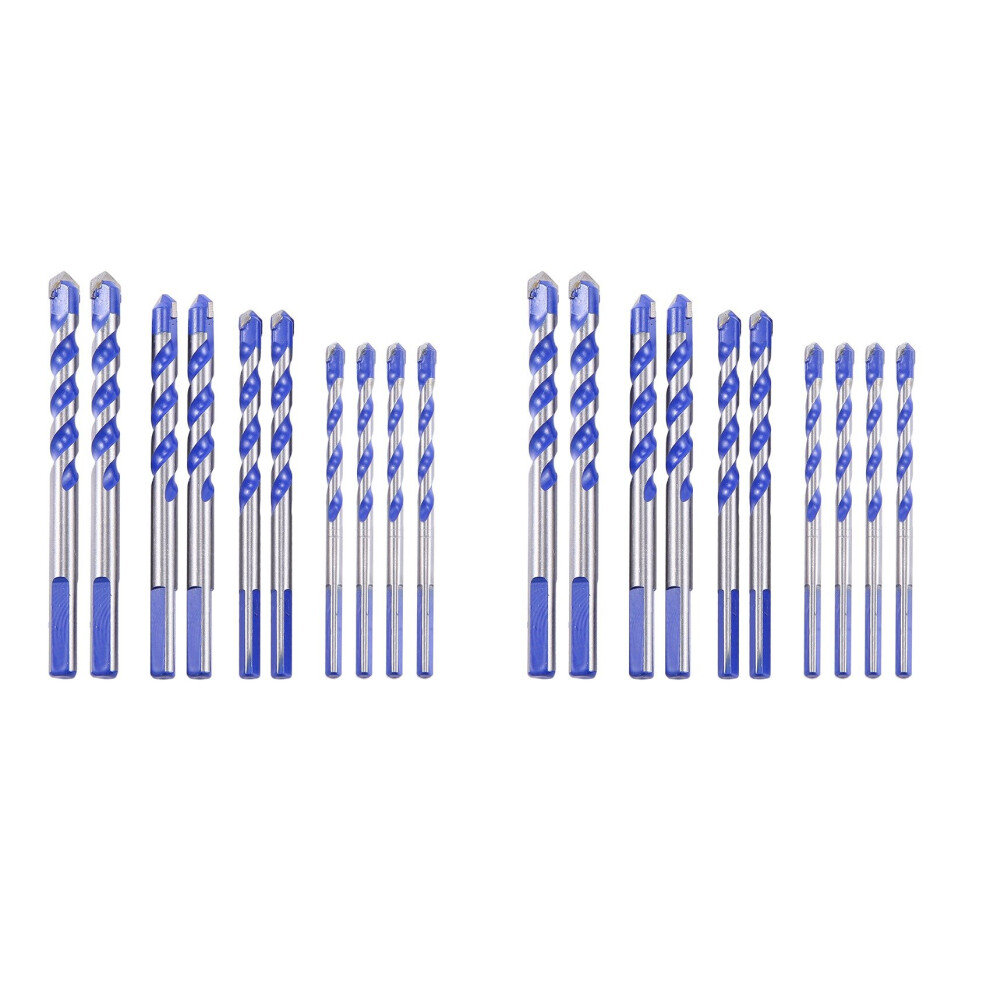 20Pcs Tungsten Carbide Masonry Drill Bit Set For Metal Steel Porcelain Ceramic Tile Concrete Brick Plastic Wood 4762527064663