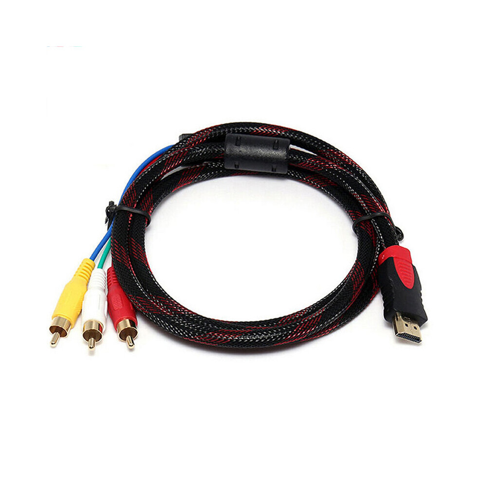 Us 5Ft To 3-Rca Video Audio Av Component Converter Adapter Cable For Hdtv 4762527075676