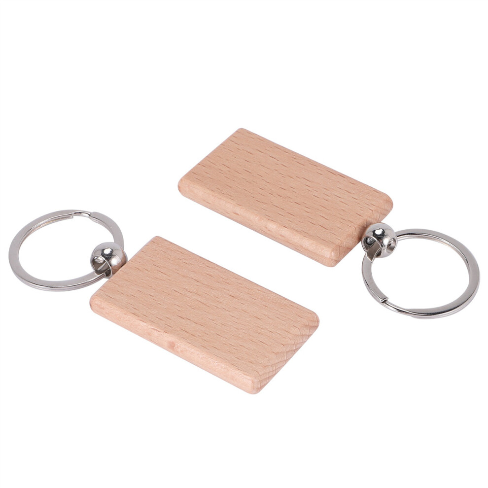 40 Pcs Blank Wooden Keychain Rectangular Engraving Key Diy Wood Keychains Key Tags Can Diy Gifts 4762016998257