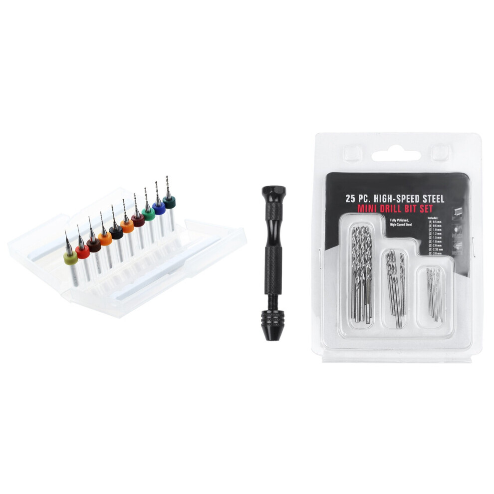Tlily Box 10X 0.3-1.2Mm Pcb Drill Bits Pcb Drills & Hand Twist Drill Bits Set,Spiral Drill With 25Pcs -Drill Bits Small