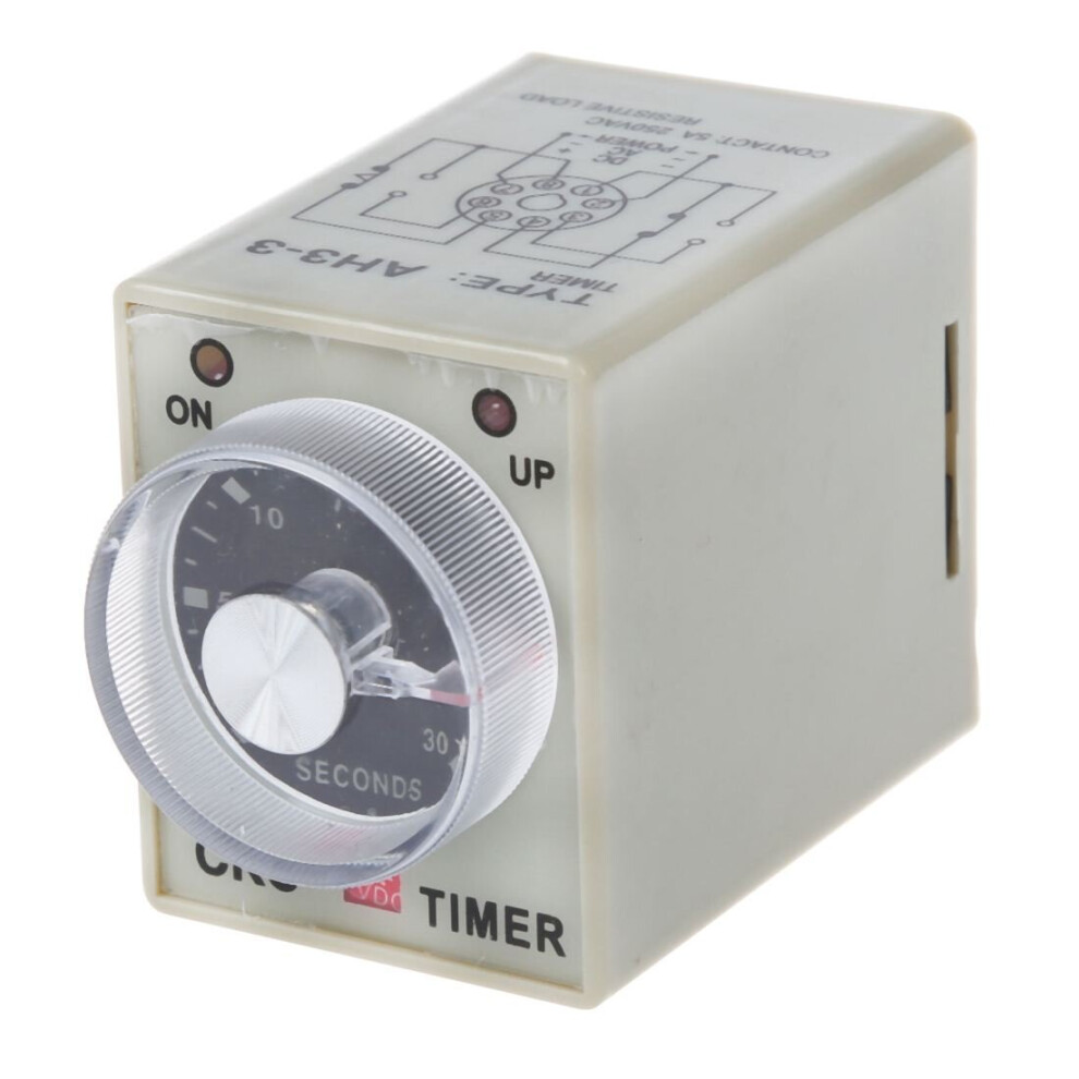 Dc 12V 0- 30S Electric Delay Timer Timing Relay Dpdt 8P W Base 4762016900878