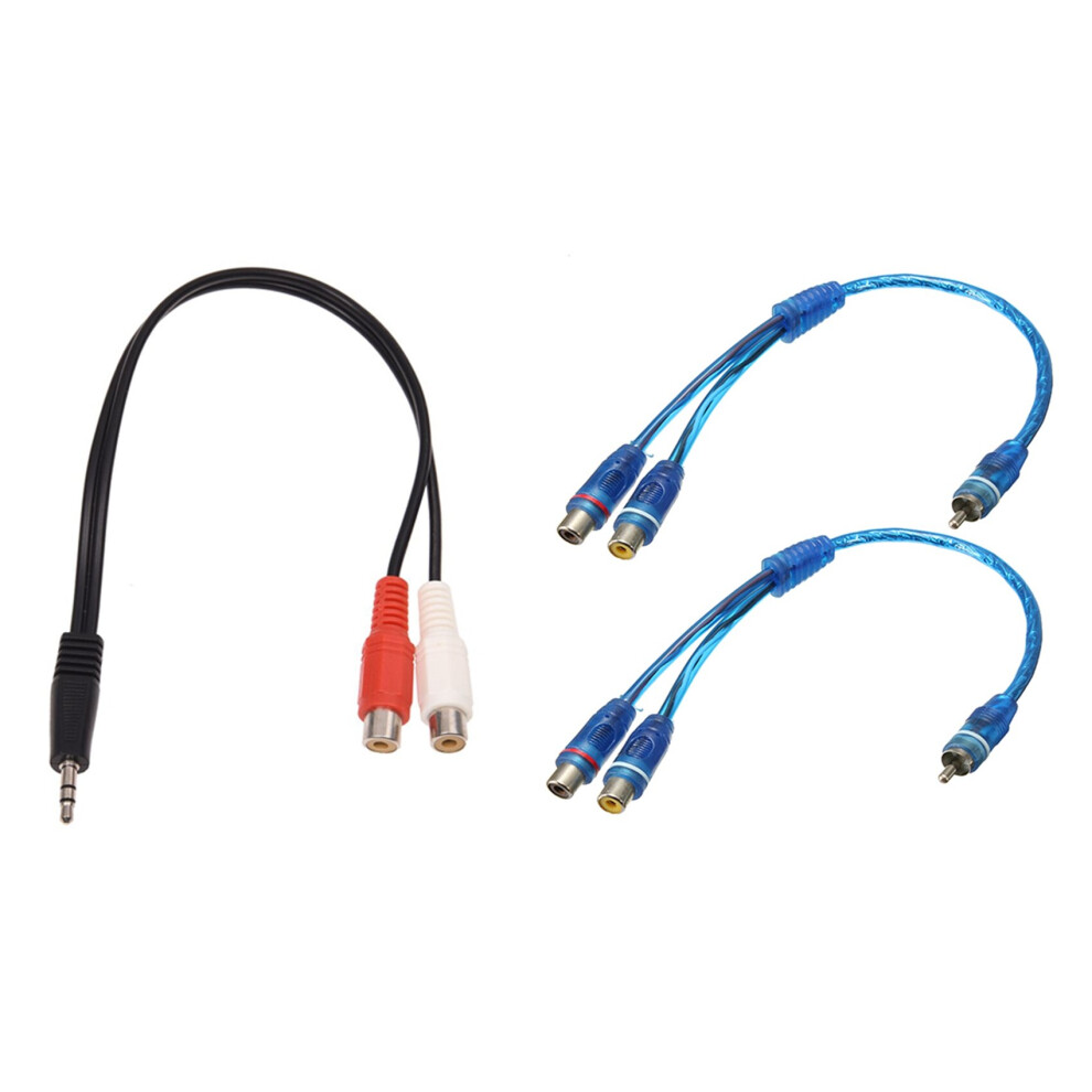 3.5Mm Stereo Adapter Headphone To 2 Rca Audio Cable With 2 Pcs Rca Phono Y Splitter Lead Adapter Cable 4762016905057