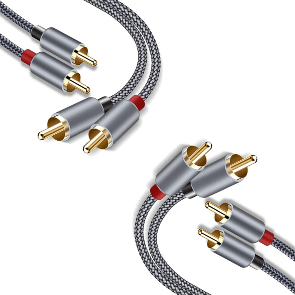 2X Rca Stereo Cable, [6Ft/1.8M, Dual Shielded -Plated] 2Rca Male To 2Rca Male Stereo Audio Cable Theater Gold 4762527064151