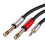 3.5mm to Dual 6.5mm Adapter Audio Cable 3.5 to 6.5 AUX Cord 3.5 Splitter for Guitar Mixer Amplifier Bass 1