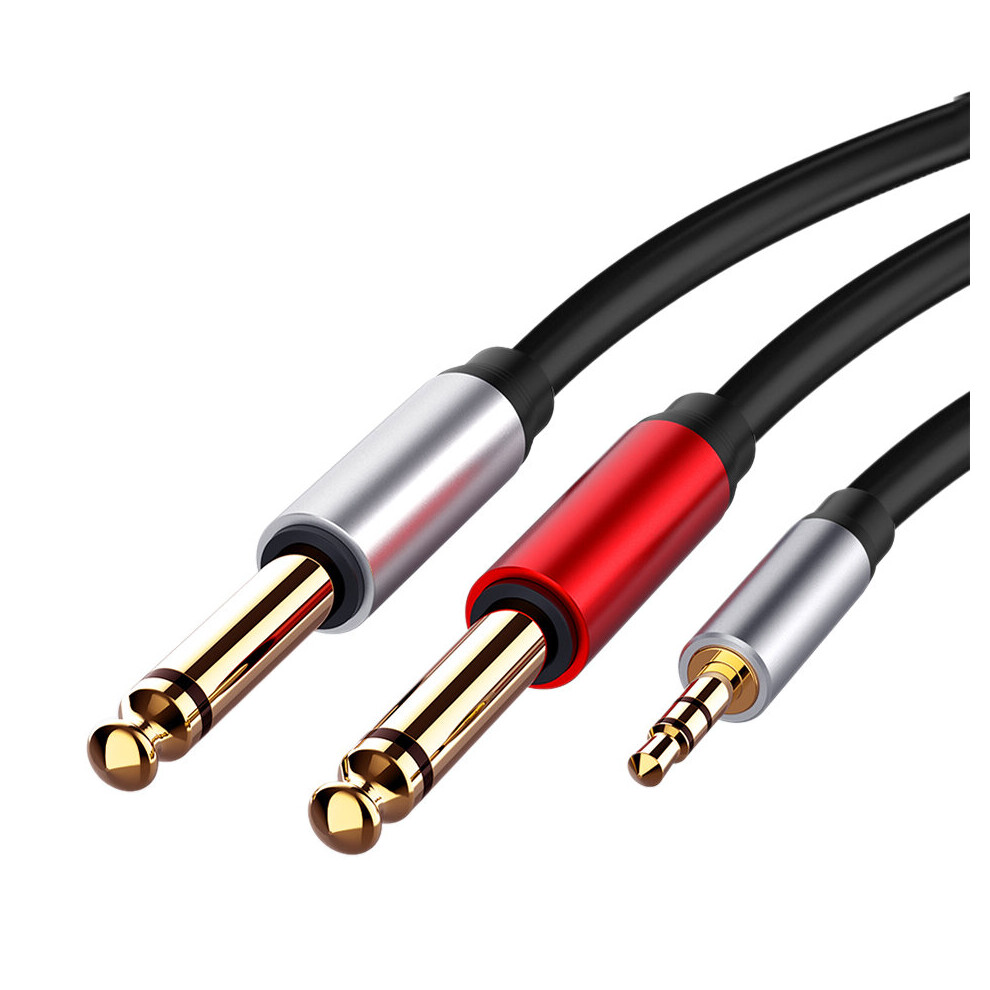 3.5Mm To Dual 6.5Mm Adapter Audio Cable 3.5 To 6.5 Aux Cord 3.5 Splitter For Guitar Mixer Amplifier Bass 4762016988746