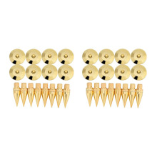16 Pairs Copper Speaker Isolation Stand with Base Pad Feet Mat for Speaker, Amplifier, DVD Player, Recorder