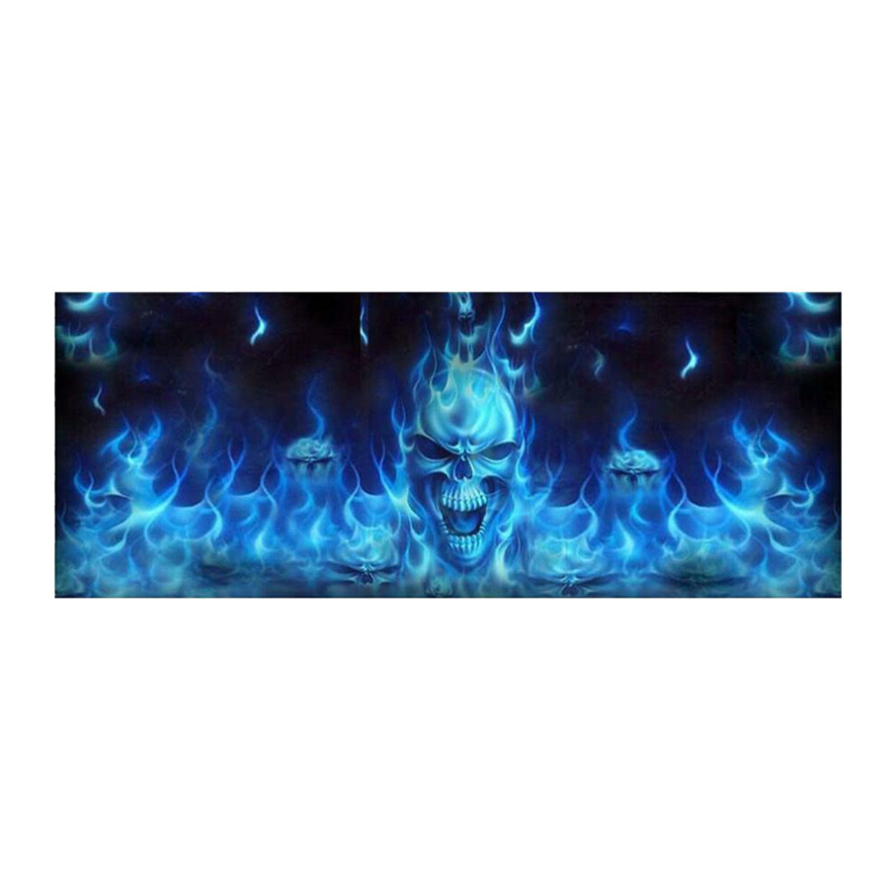 Tlily Blue One Way Vision For Truck Suv Pickup Flaming 3D Rear Windshield Decal Sticker Decor Rear Window Glass