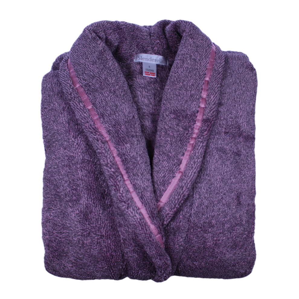 (Pink, Large - UK 16/18) Slenderella Ladies Super Soft Charcoal Fleck Fleece Wrap Dressing Gown