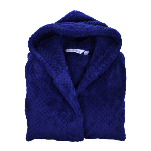 Slenderella (Navy, Extra Large - UK 20/22) Slenderella Ladies Waffle Fleece Hooded Wrap Dressing Gown