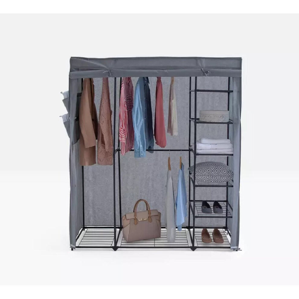 Argos home covered triple wardrobe discount