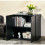 Small Wooden Cupboard Modern Storage Shelf Unit 2 Door Sideboard Black Side Cabinet 3