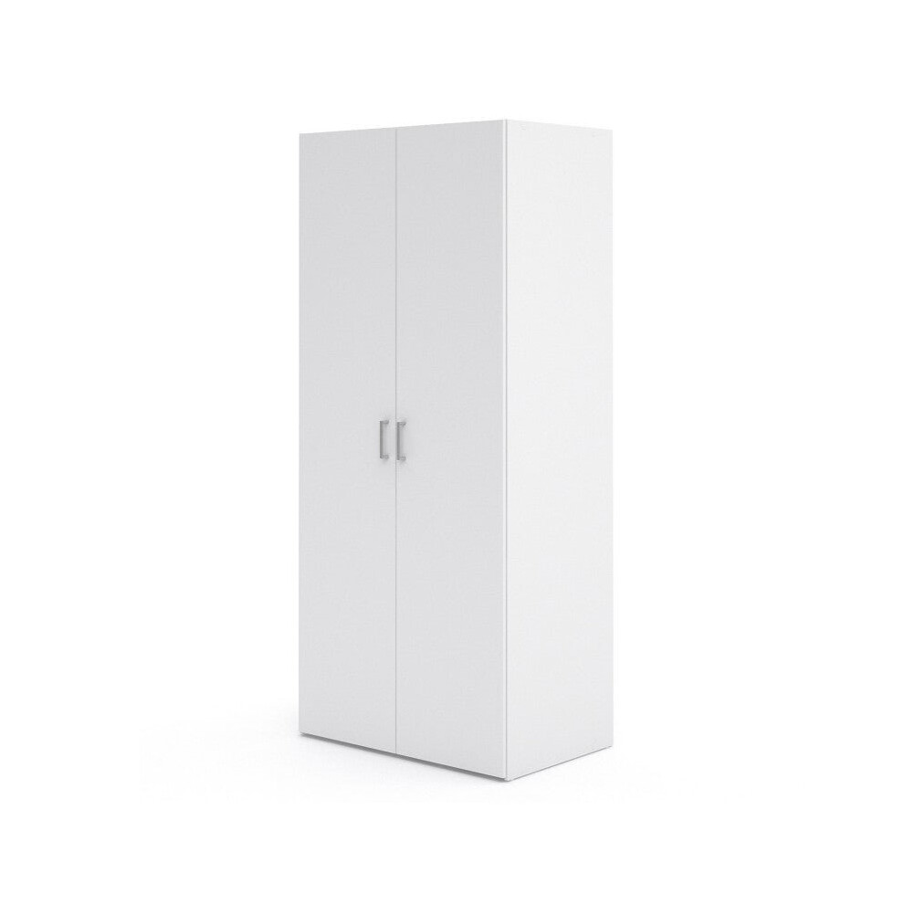 Space Wardrobe with 2 doors in White, 175cm tall