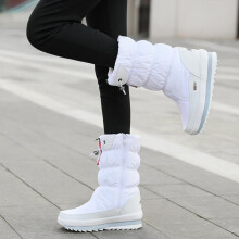 (white, 8) Women Snow Boots