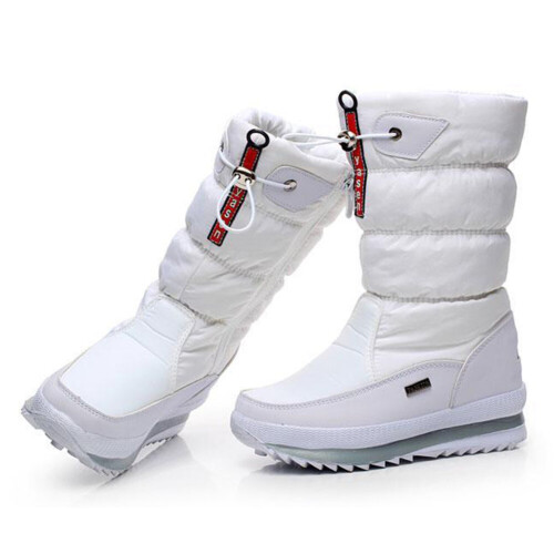 (white, 7) Women Snow Boots