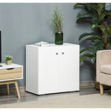 Small Wooden Cupboard Modern Storage Shelf Unit 2 Door Sideboard White Side Cabinet