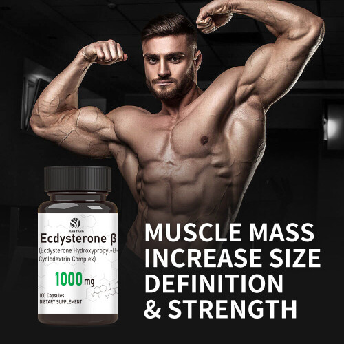 2 bottle ecdysterone capsule muscle mass increase size anabolic activity support muscle